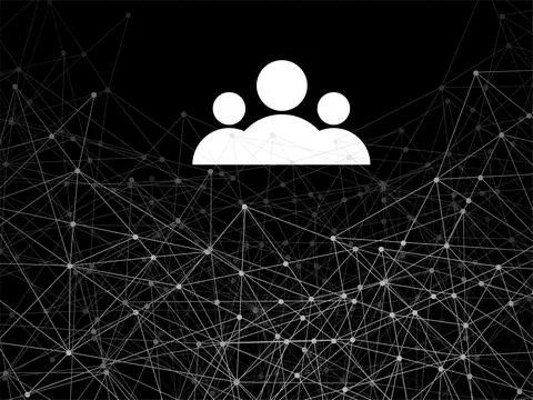 Abstract geometric background with connecting dots and lines, user account flat Illustrazione stock