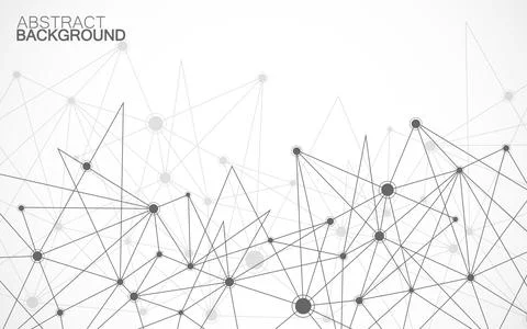 Abstract geometric background with connecting dots and lines. Modern technolo Illustrazione stock
