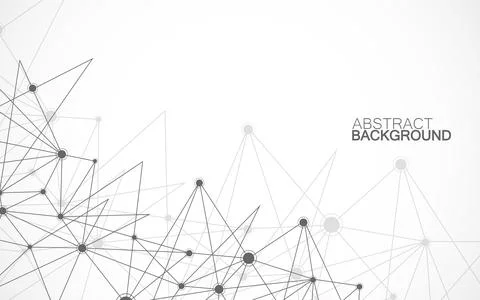 Abstract geometric background with connecting dots and lines. Modern techno.. Stock Illustration
