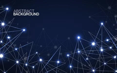 Abstract geometric background with connecting dots and lines. Modern techno.. Stock Illustration