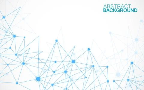 Abstract geometric background with connecting dots and lines. Modern techno.. Stock Illustration