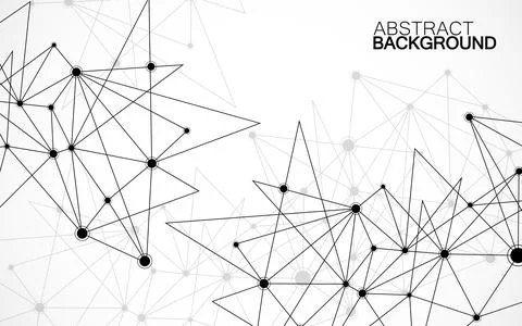 Abstract geometric background with connecting dots and lines. Modern technolo 스톡 일러스트