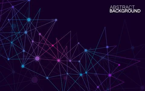 Abstract geometric background with connecting dots and lines. Modern techno.. Stock Illustration