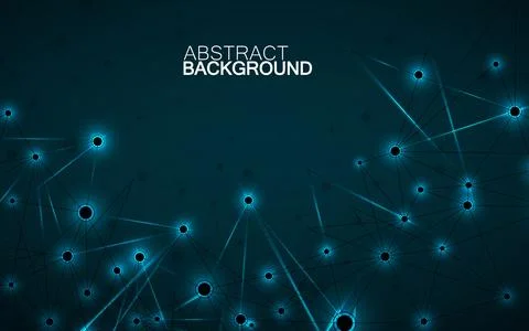 Abstract geometric background with connecting dots and lines. Modern techno.. Stock Illustration