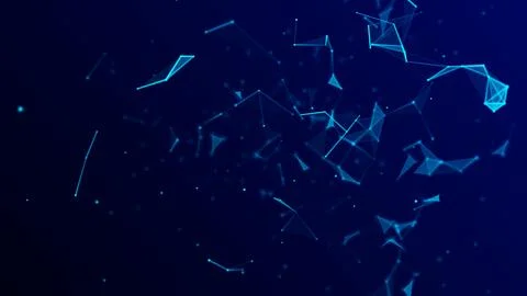Abstract geometric background with connecting points and lines. Abstract blue Stock Illustration