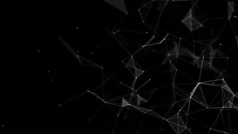 Abstract geometric background with connecting points and lines. Abstract blac Stock Illustration