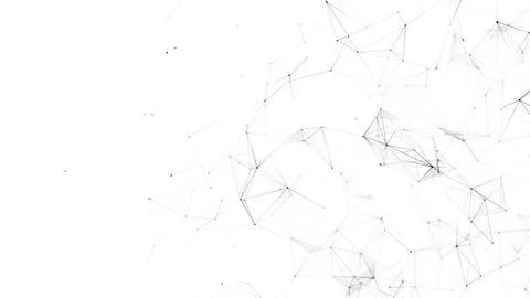 Abstract geometric background with connecting points and lines. Abstract wh.. Stock Illustration