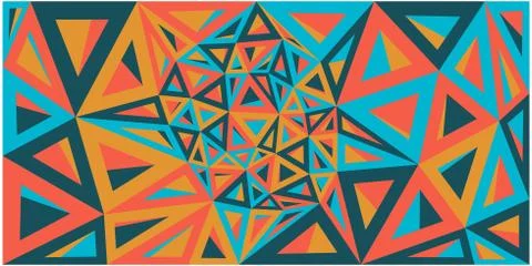 Abstract geometric background consisting of colored triangles Stock Illustration