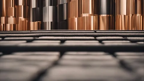 Abstract Geometric Background With Copper and Silver Tones Vídeos de archivo 284742219