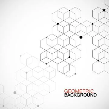 Abstract geometric background with cubes. Geometrical technology concept with Stock Illustration