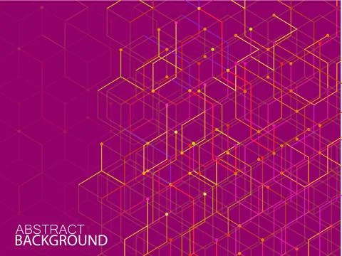 Abstract geometric background with cubes. Geometrical technology concept wi.. Stock Illustration