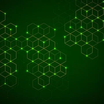Abstract geometric background with cubes. Geometrical concept with lines and Stock Illustration