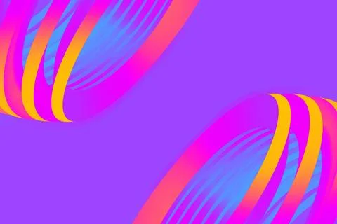 Abstract geometric background with curved, vibrant magenta, yellow, and blue Stock Illustration
