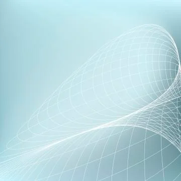 Abstract geometric background. Curves diverging fine lines in perspective Stock Illustration