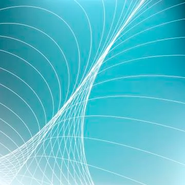 Abstract geometric background. Curves diverging fine lines in perspective Stock Illustration