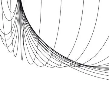 Abstract geometric background. Curves diverging fine lines in perspective. Stock Illustration