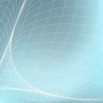 Abstract geometric background. Curves diverging fine lines in perspective Stock Illustration