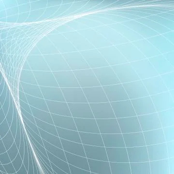 Abstract geometric background. Curves diverging fine lines in perspective Stock Illustration