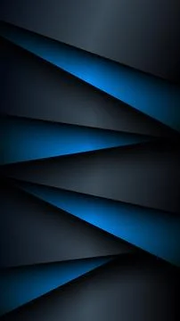 Abstract geometric background with dark blue and black metallic layers feat.. Ilustración de archivo