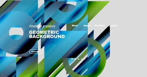 Abstract geometric background design. Blue, green hues dominate composition. 스톡 일러스트
