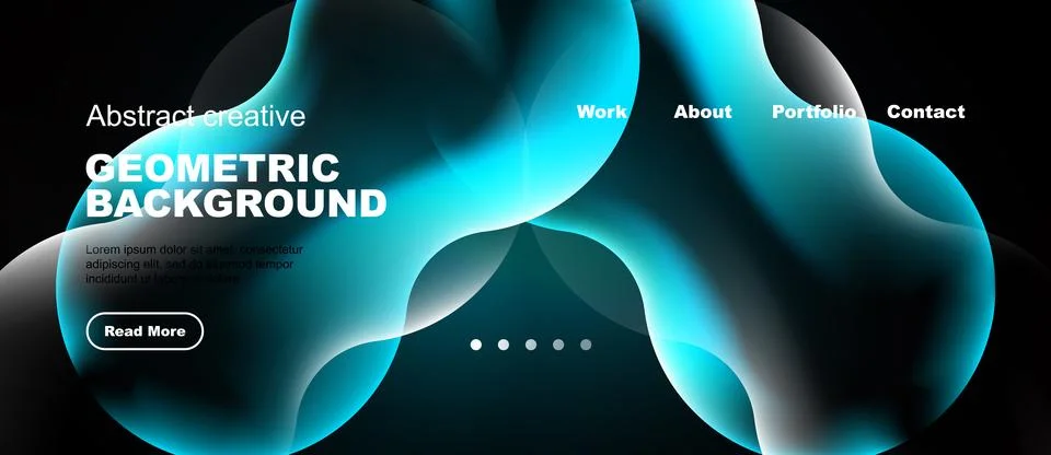 Abstract geometric background design. Blue hues dominate, featuring flowing Stock Illustration