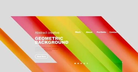 Abstract geometric background design. Bright colors, diagonal lines, text Stock Illustration