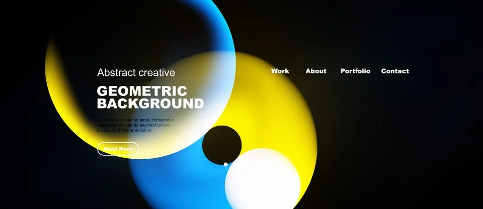 Abstract geometric background design. Bright colors, fluid shapes, website イラスト素材