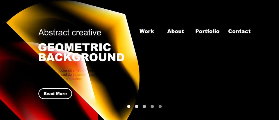 Abstract geometric background design. Bright yellow, red gradients dominate.. Stock Illustration