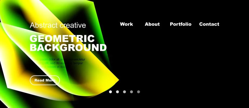 Abstract geometric background design. Bright neon colors, text overlays, Stock Illustration
