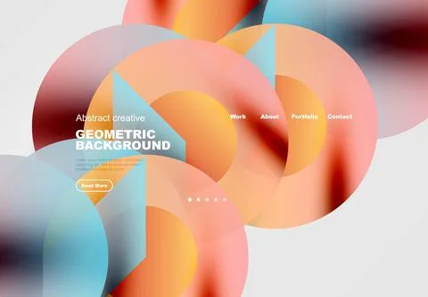 Abstract geometric background design. Colorful shapes overlap creating modern Stock Illustration