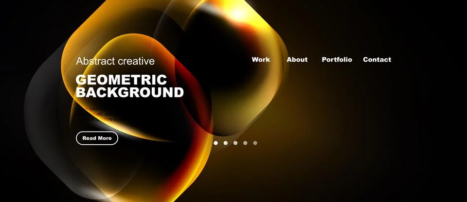 Abstract geometric background design. Dark tones dominate with bright orange Stock Illustration
