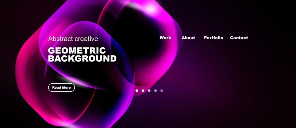 Abstract geometric background design. Features vibrant purple hues, text Stock Illustration
