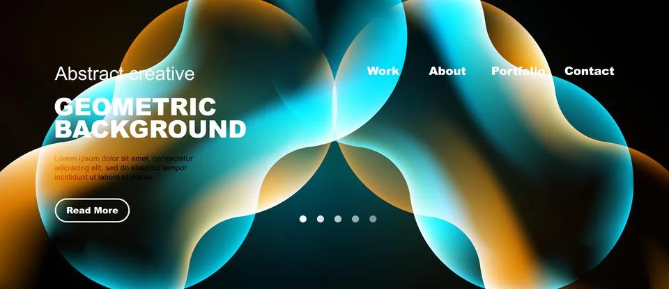 Abstract geometric background design. Fluid shapes, vibrant colors, website Stock-Illustration