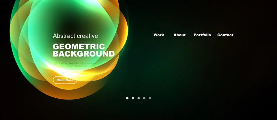 Abstract geometric background design. Green, orange hues dominate. Navigation Illustrazione stock