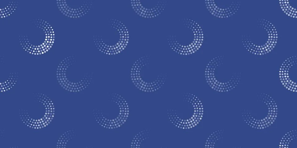 Abstract Geometric Background Design, Many Dotted Rings, Thick Half Circles.. Stock Illustration