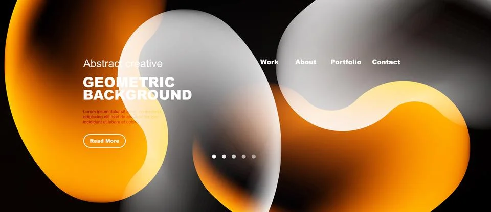 Abstract geometric background design. Orange, white shapes overlap dark space Stock Illustration