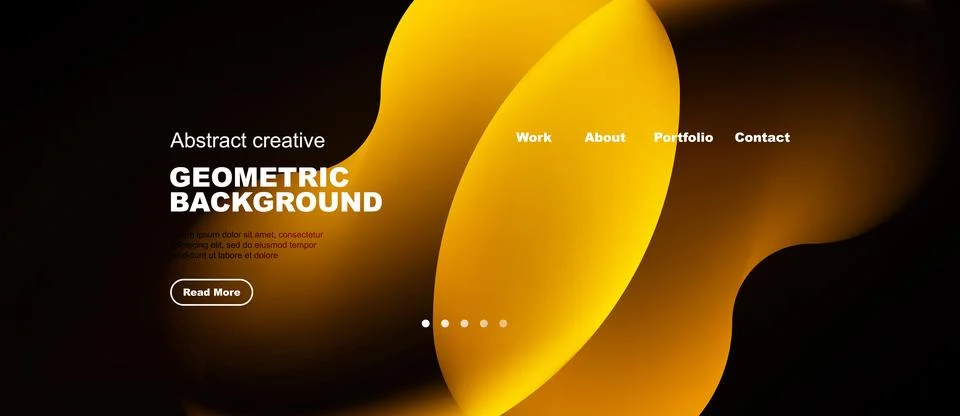 Abstract geometric background design. Orange waves dominate dark space. Text Stock Illustration