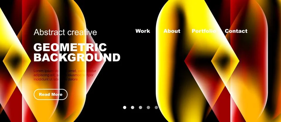 Abstract geometric background design. Red, orange hues dominate. Website head Stock Illustration