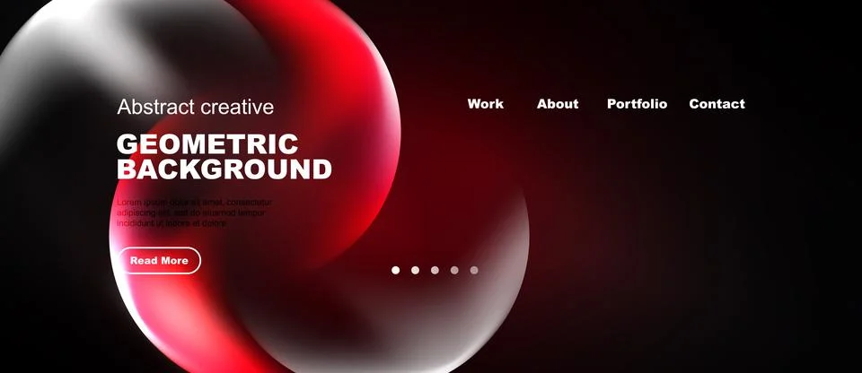 Abstract geometric background design. Red, white gradients dominate dark spac Stock Illustration