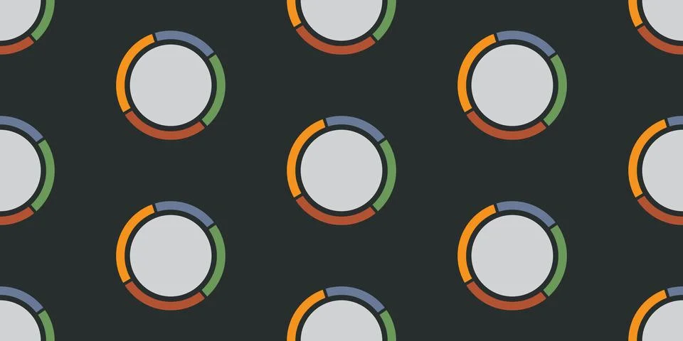 Abstract Geometric Background Design, Rows of Many Grey Filled Colorful Rin.. Stock Illustration