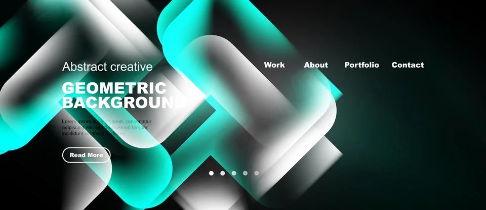 Abstract geometric background design. Turquoise, white shapes overlap creatin Stock Illustration
