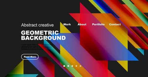 Abstract geometric background design. Vibrant colors, diagonal lines, text 스톡 일러스트