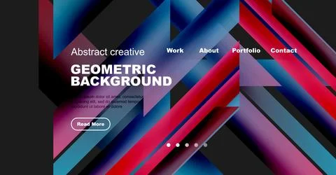 Abstract geometric background design. Vibrant colors, diagonal lines, text Stock Illustration