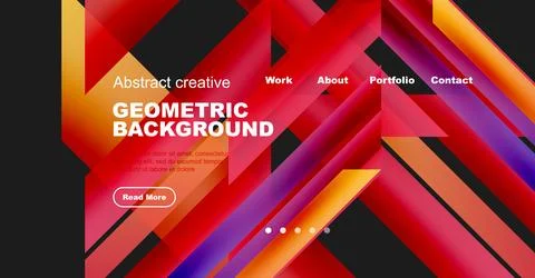 Abstract geometric background design. Vibrant colors, diagonal lines, website 스톡 일러스트