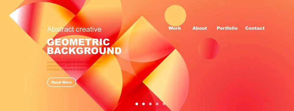 Abstract geometric background design. Vibrant colors, fluid shapes, website 스톡 일러스트
