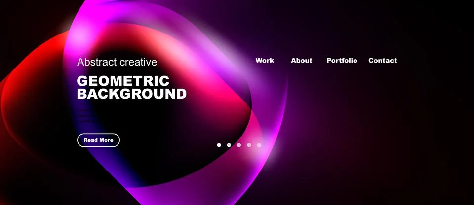 Abstract geometric background design. Vibrant colors, flowing shapes, website Stock Illustration