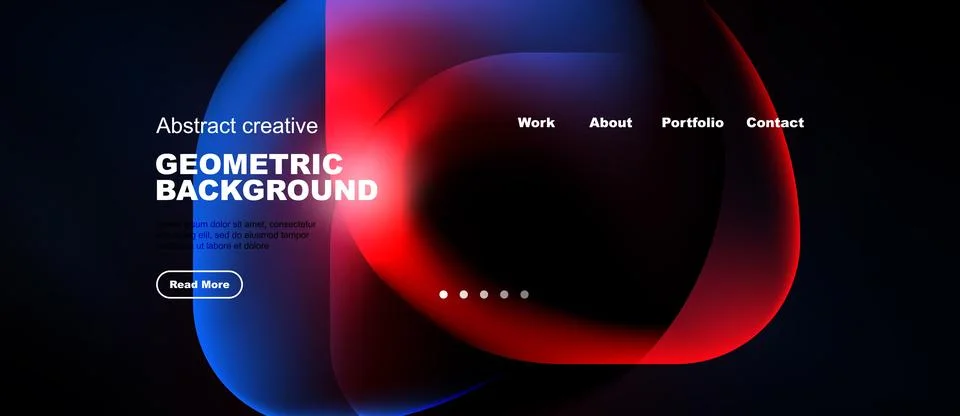 Abstract geometric background design. Vibrant blue, red gradients dominate da Illustrazione stock