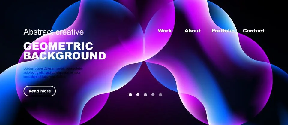Abstract geometric background design. Vibrant colors, fluid shapes, modern イラスト素材