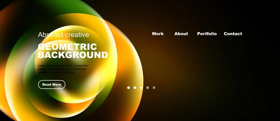 Abstract geometric background design. Vibrant colors, flowing shapes, website Illustrazione stock