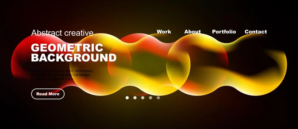 Abstract geometric background design. Vibrant colors, flowing shapes, website Stock Illustration